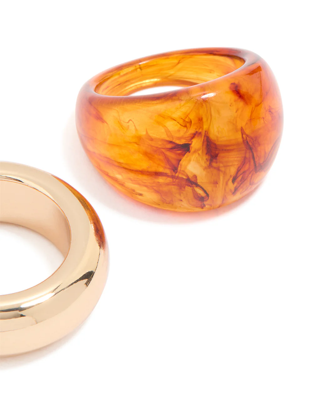 Gold & Orange Acrylic Rings 2-Pack - Image 3