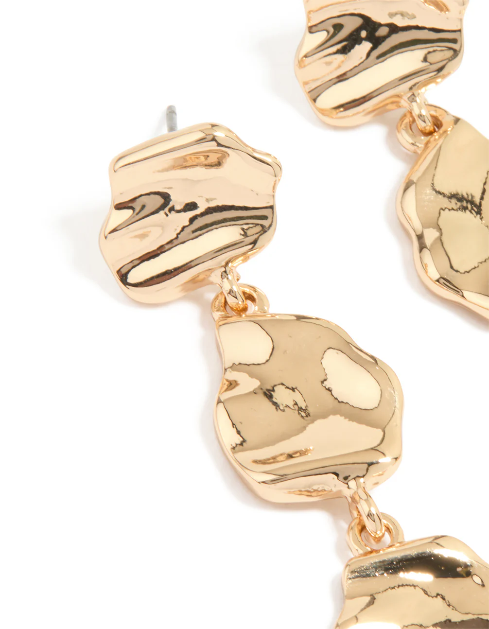 Gold Organic Drop Earrings - Image 2