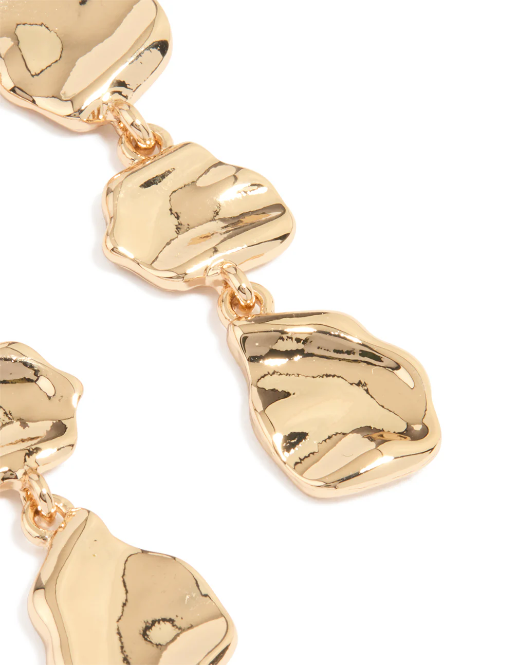 Gold Organic Drop Earrings - Image 3
