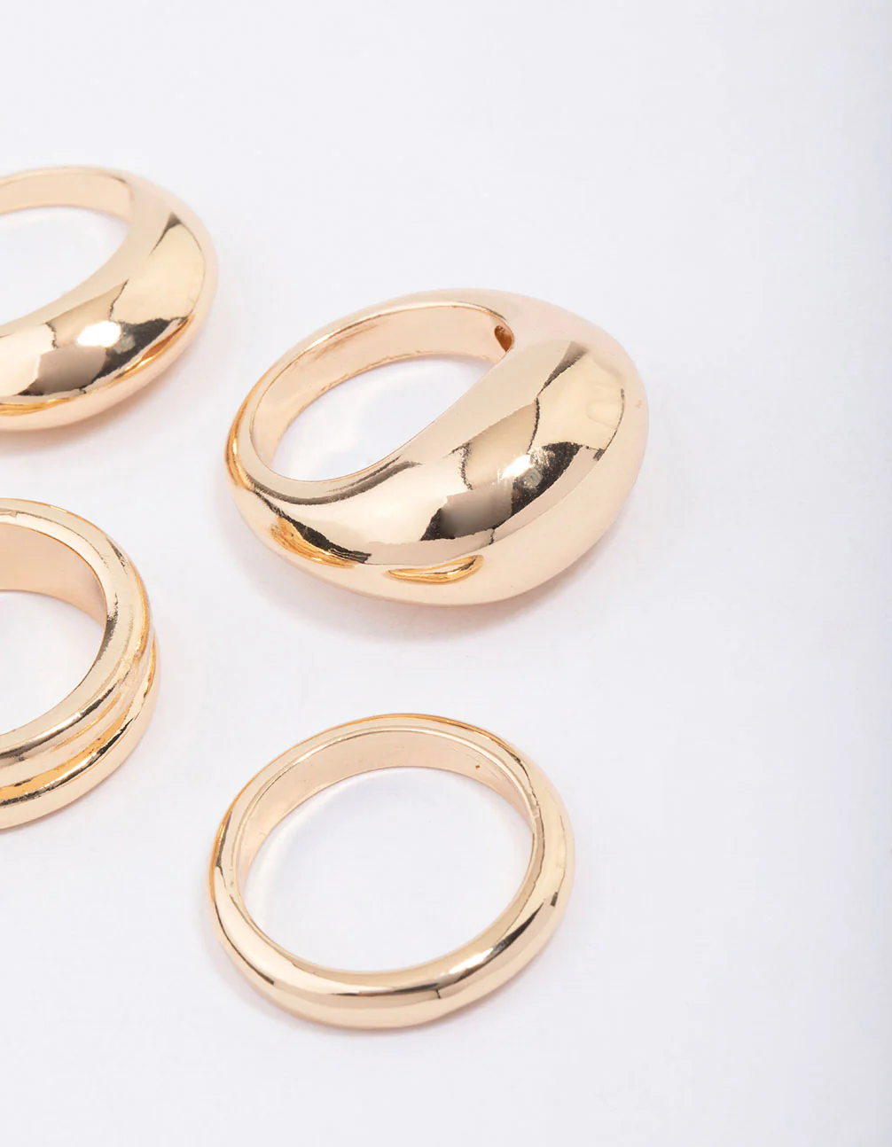 Gold Organic Smooth Ring Pack - Image 3
