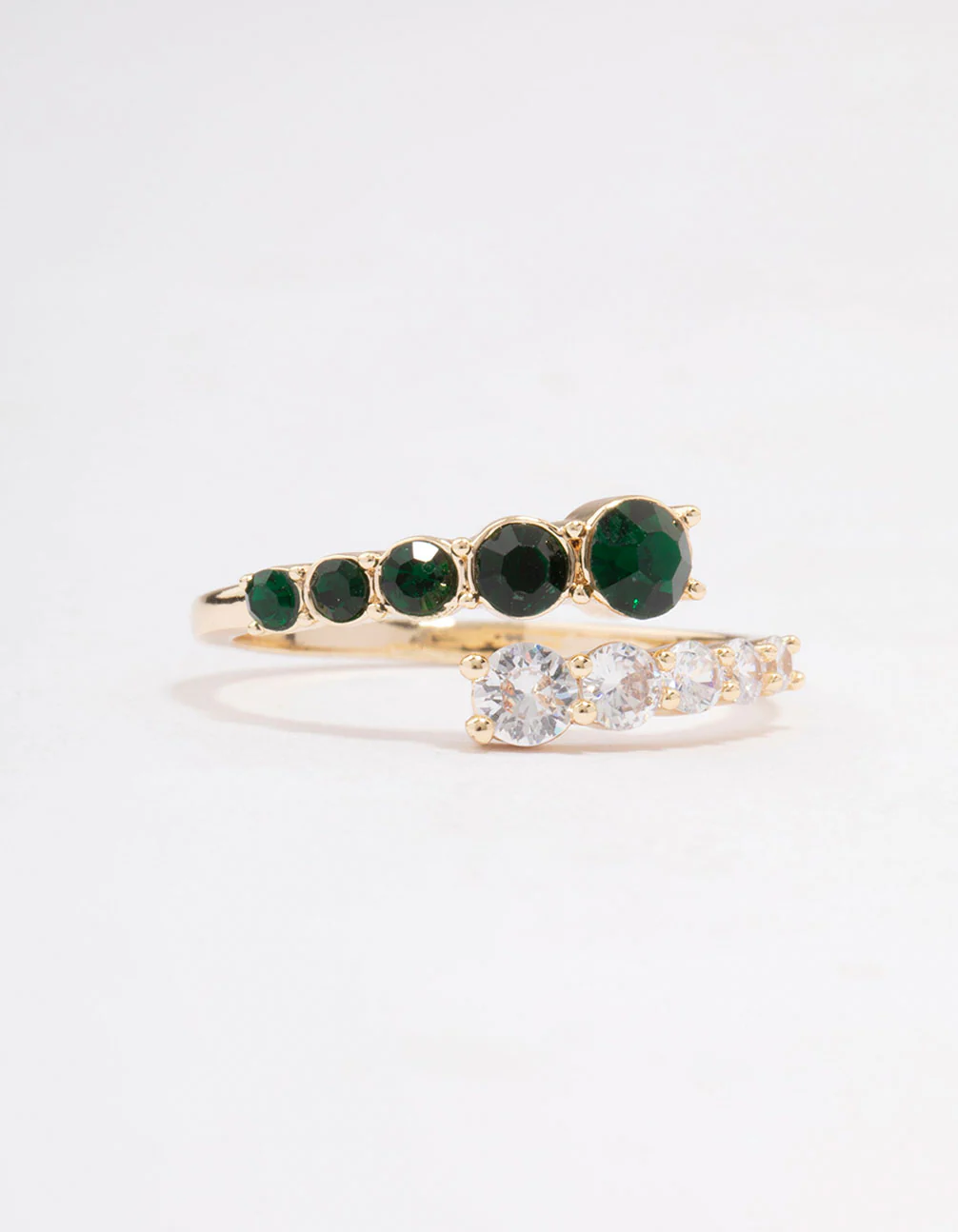 Gold Overlapping Cubic Zirconia Ring - Image 3