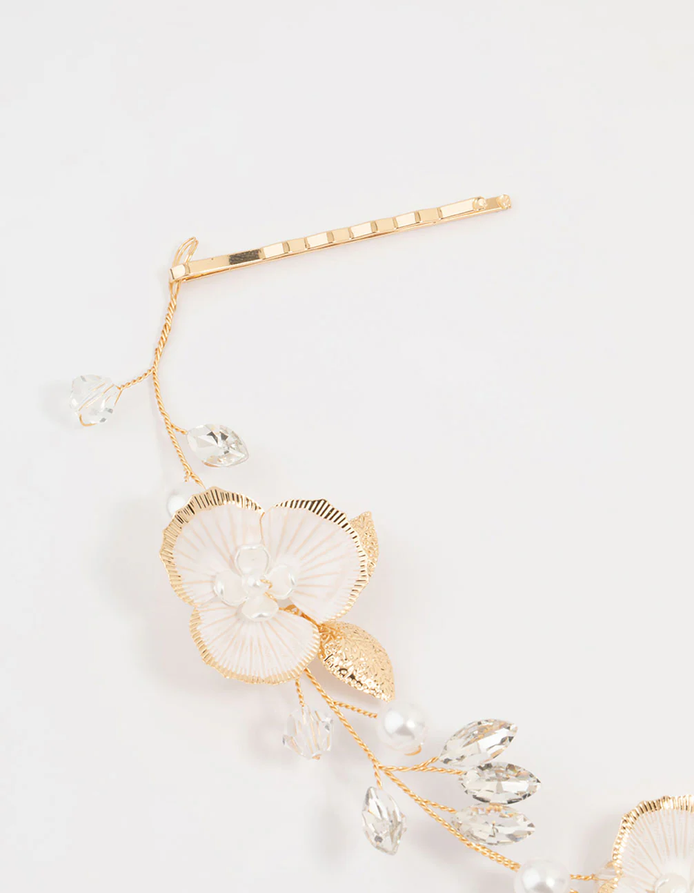 Gold Painted Flower Drop Earrings - Image 2