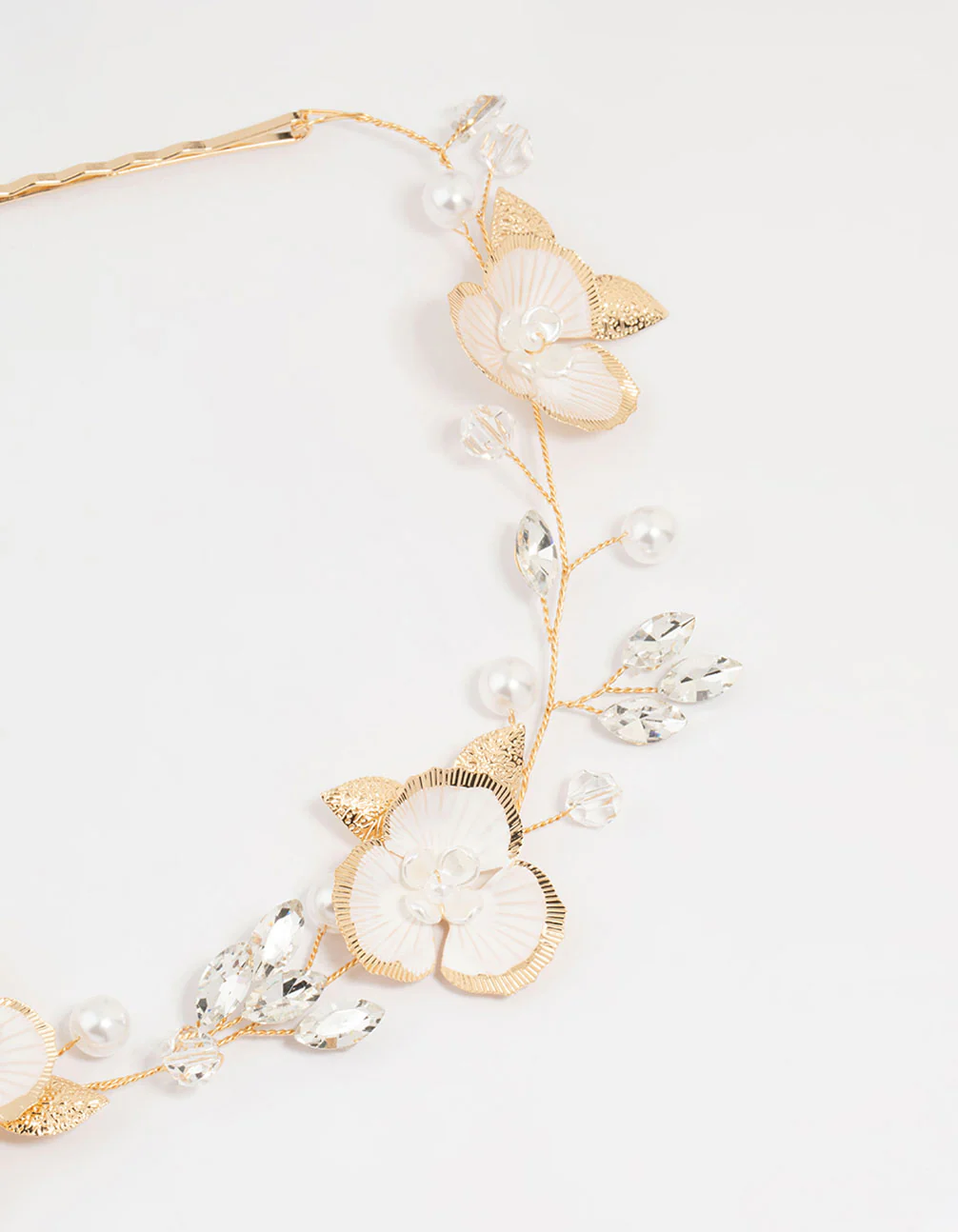Gold Painted Flower Drop Earrings - Image 3