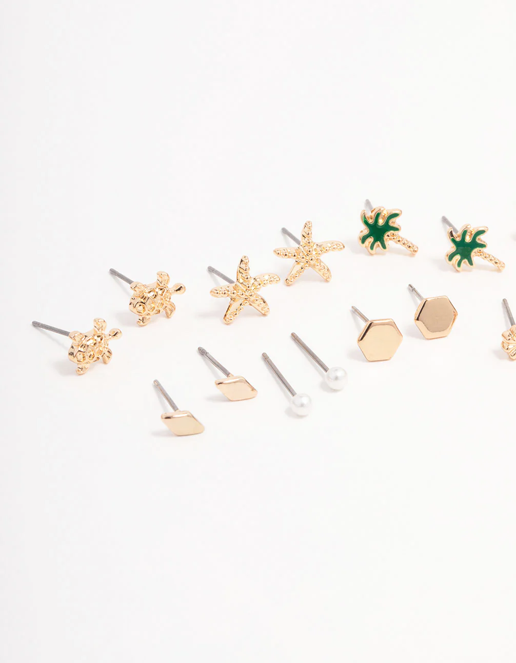 Gold Palm Tree Diamante Earring 12-Pack - Image 2