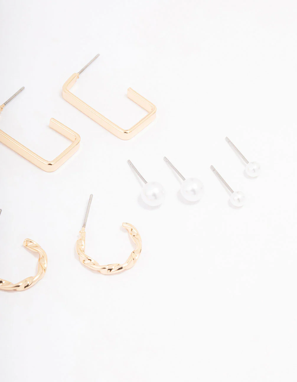 Gold Pearl Bar Hoop Earring 8-Pack - Image 3