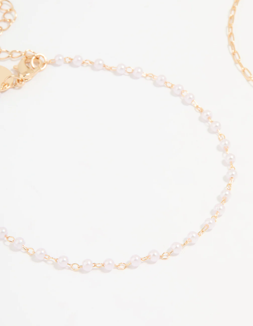 Gold Pearl & Butterfly Anklets 2-Pack - Image 2