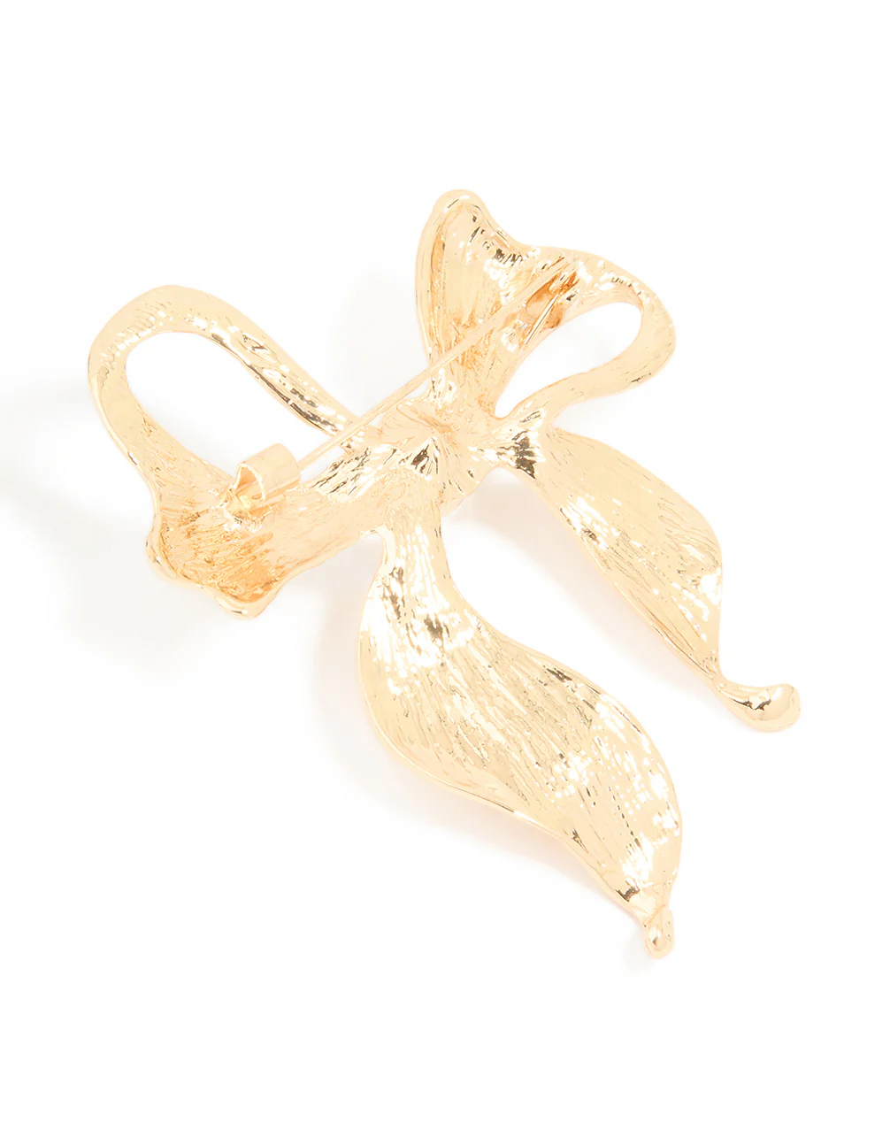 Gold Pearl Center Bow Brooch - Image 3