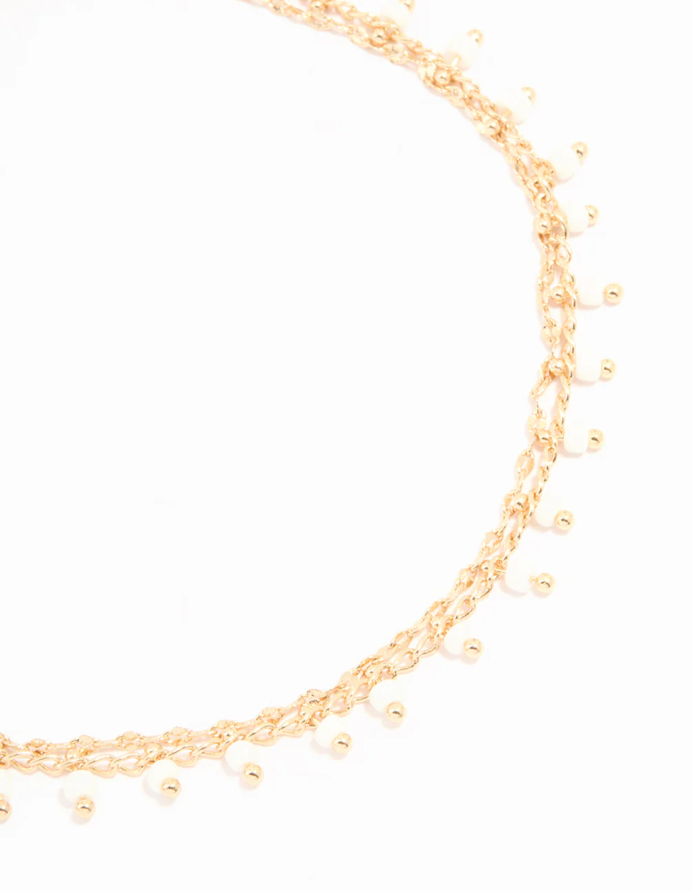 Gold Pearl & Chain Layered Anklet - Image 2