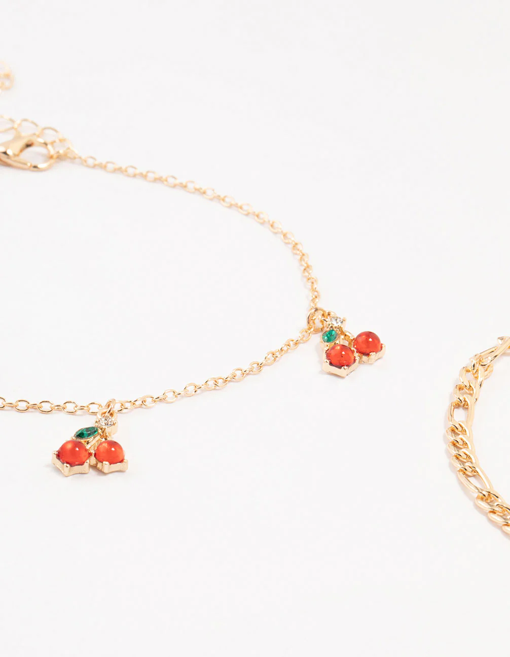 Gold Pearl & Cherry Anklets 3-Pack - Image 3