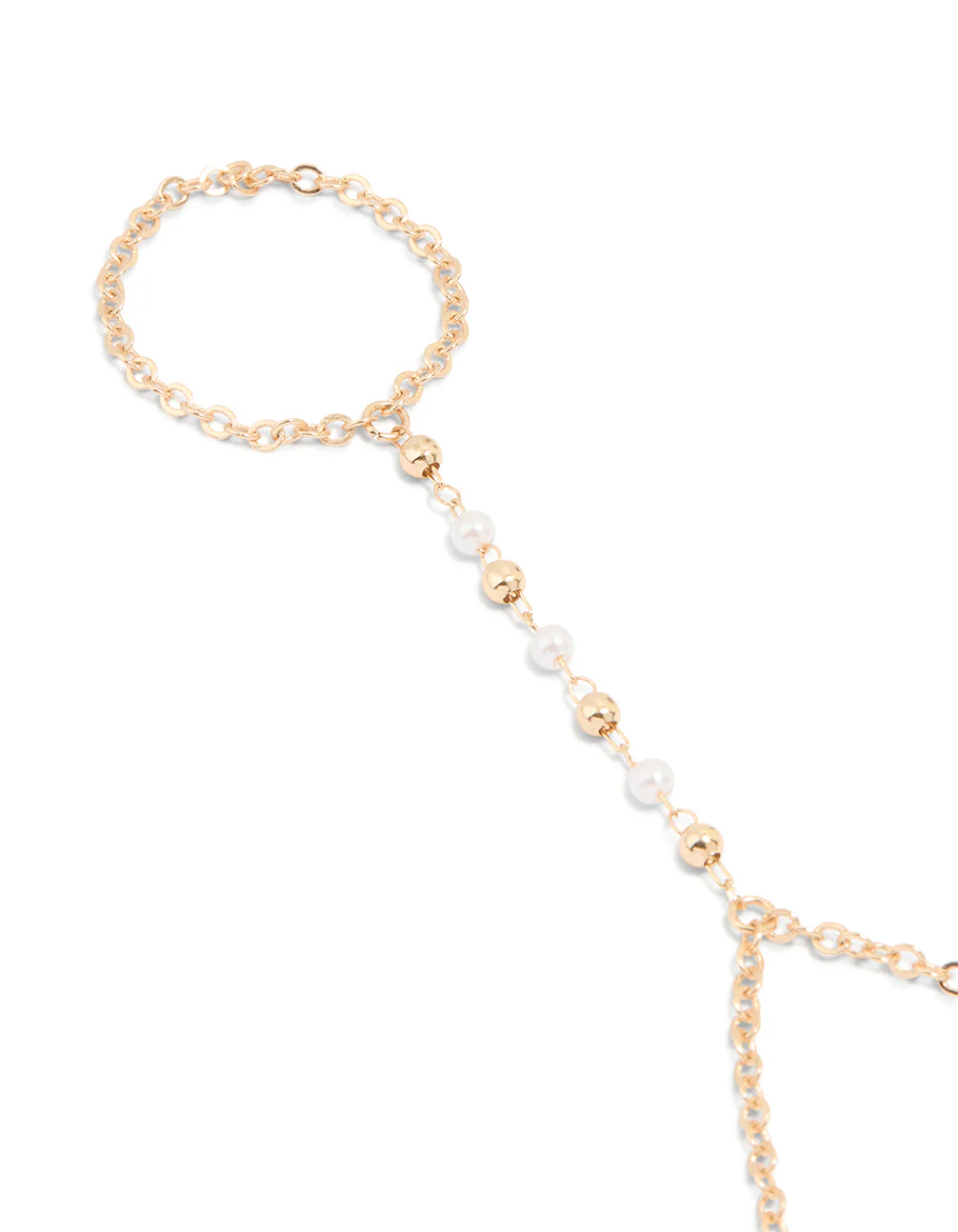 Gold Pearl Dainty Hand Chain - Image 2