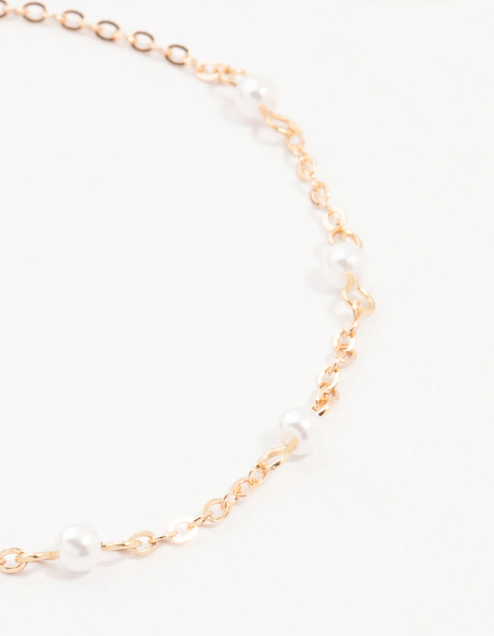 Gold Pearl Diamante Drop Anklets 3-Pack - Image 2