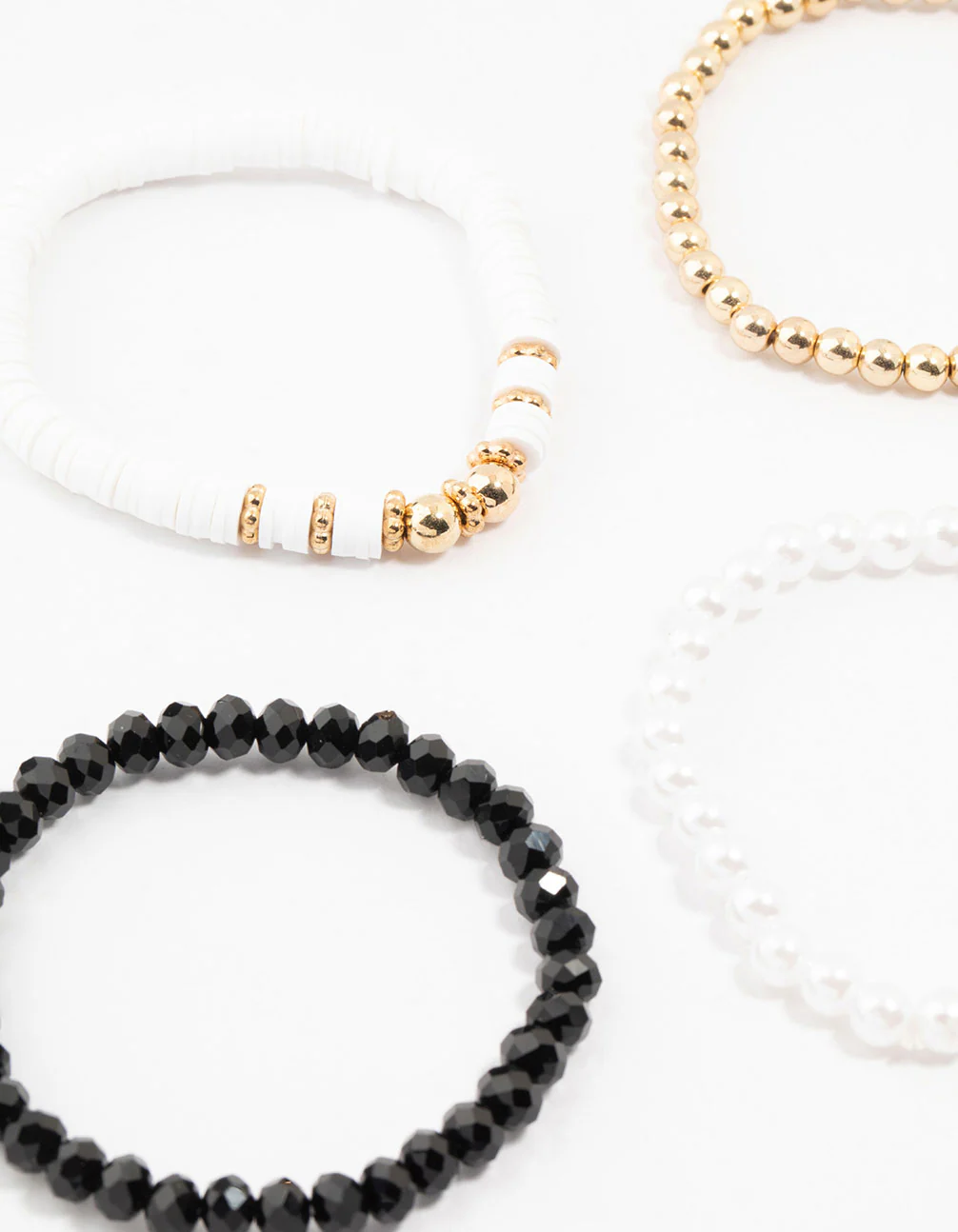 Gold Pearl & Disc Bracelets 5-Pack - Image 2