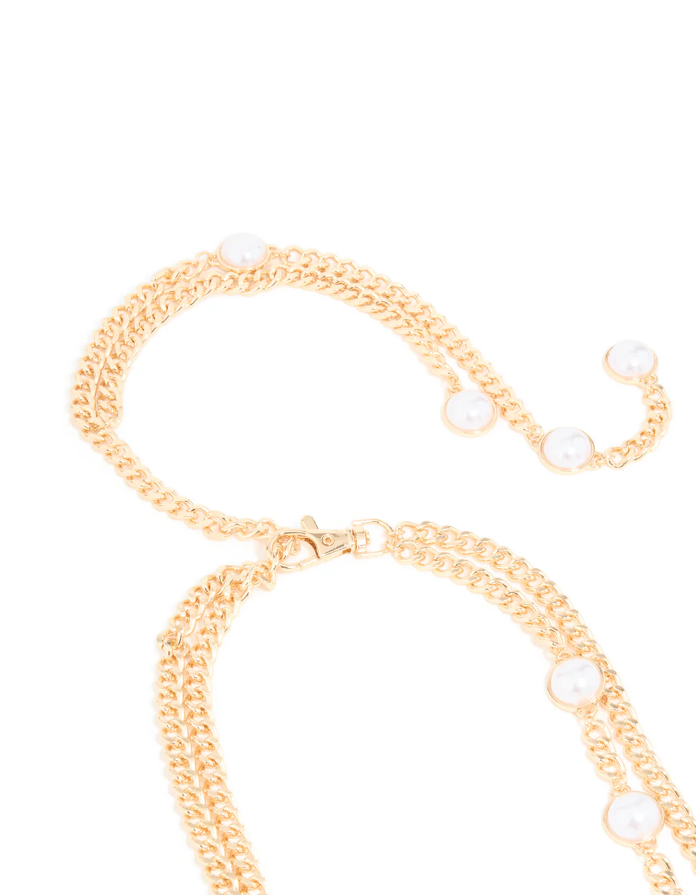 Gold Pearl Double Row Chain Belt - Image 3