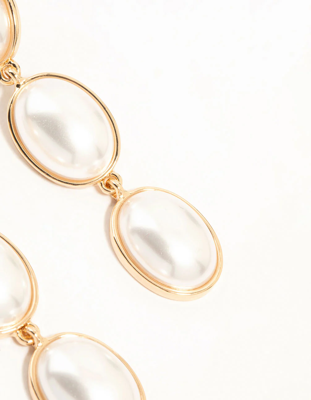 Gold Pearl Drop Earrings - Image 5