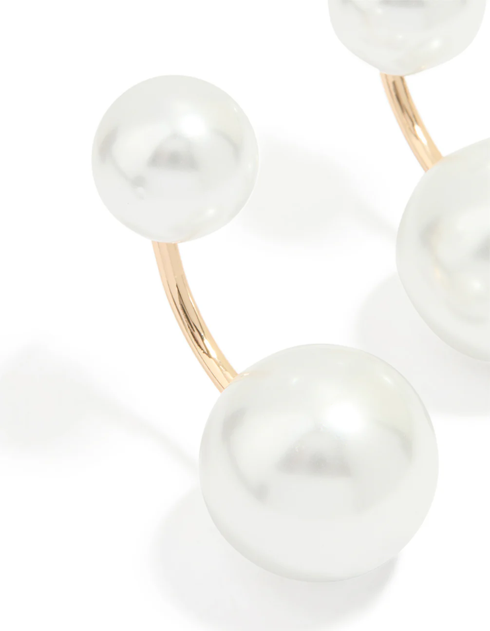 Gold Pearl Ear Jacket Earrings - Image 2