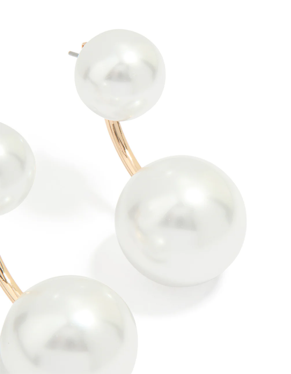 Gold Pearl Ear Jacket Earrings - Image 3