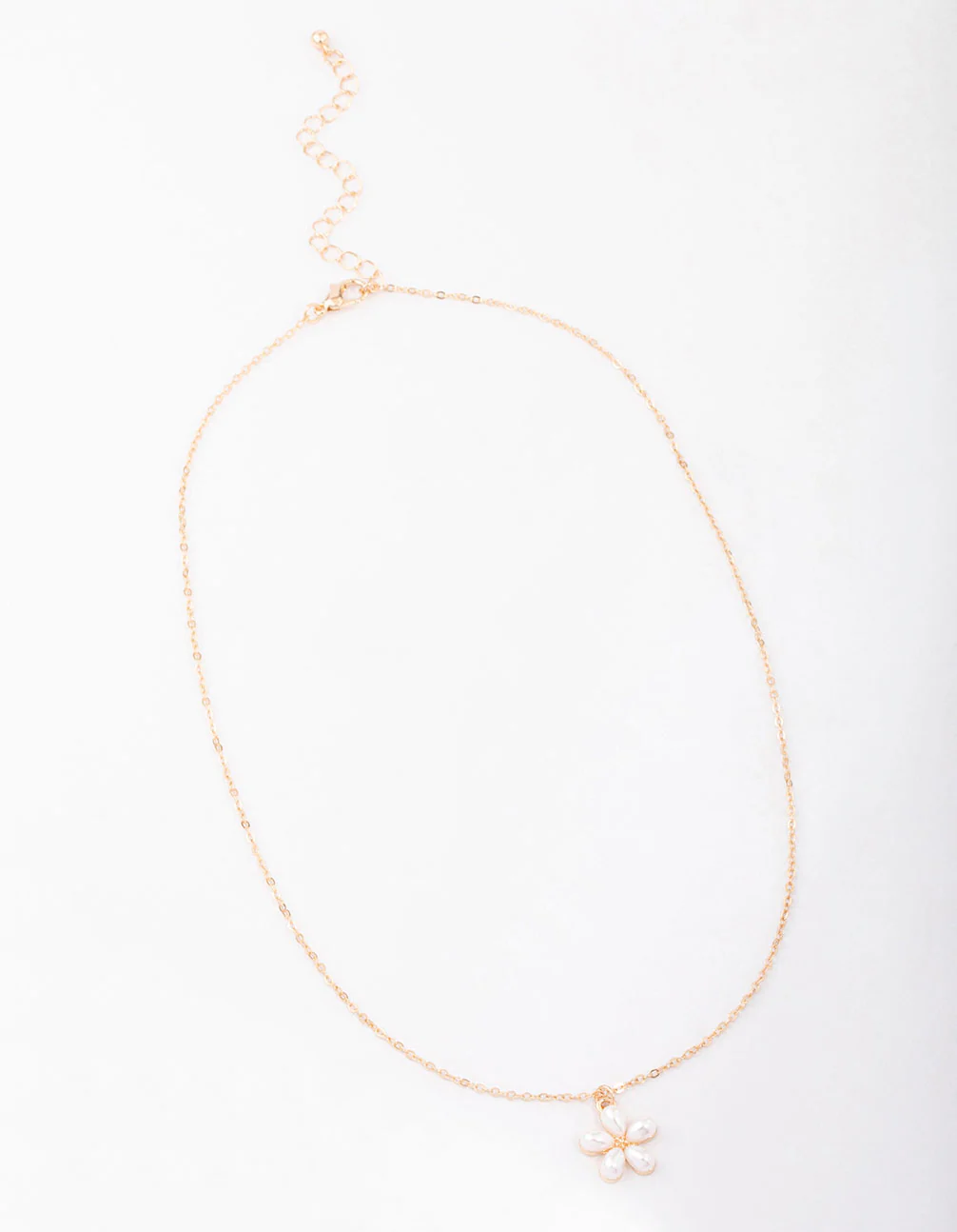 Gold Pearl Flower Short Necklace - Image 2