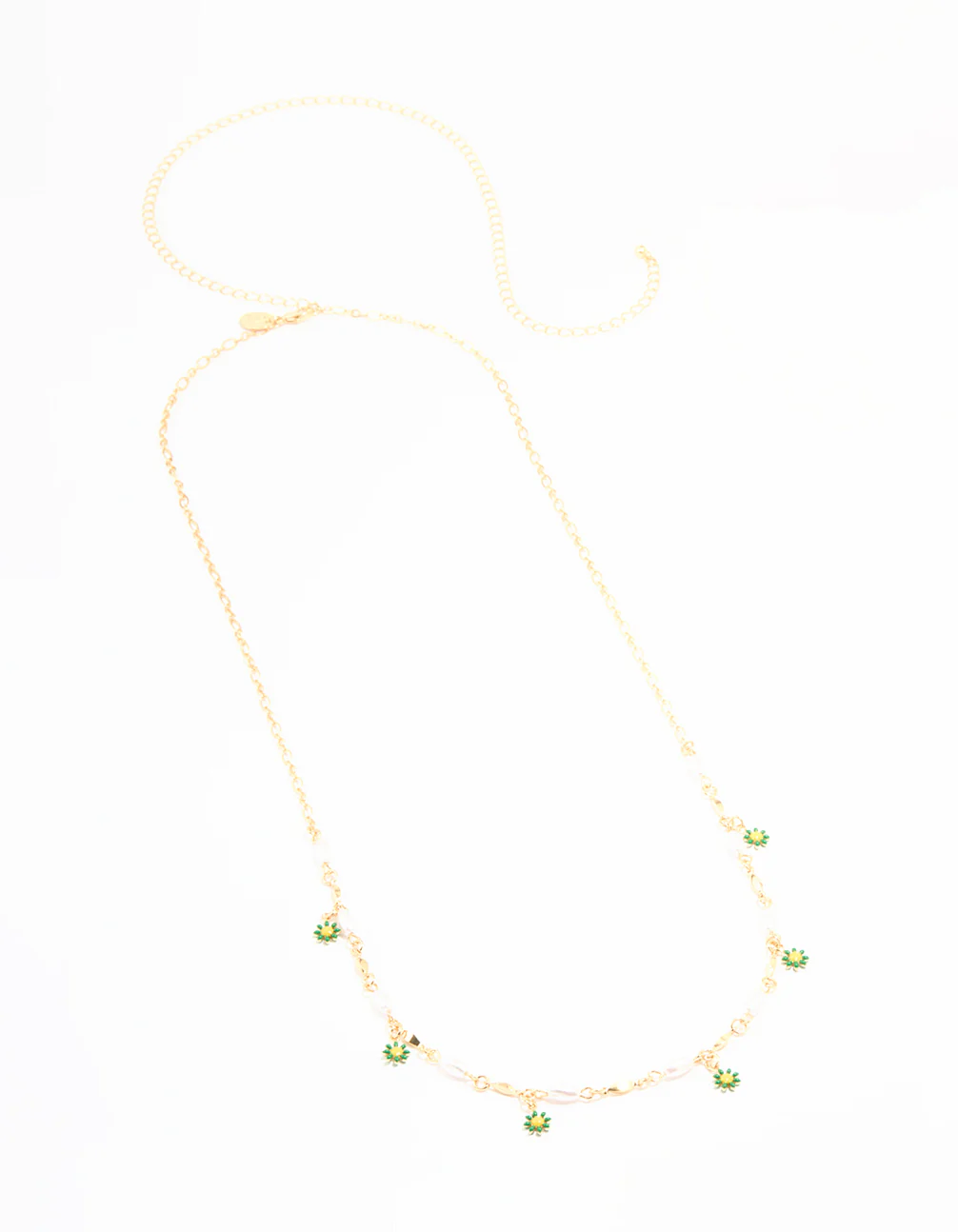 Gold Pearl & Green Flowers Waist Chain - Image 2