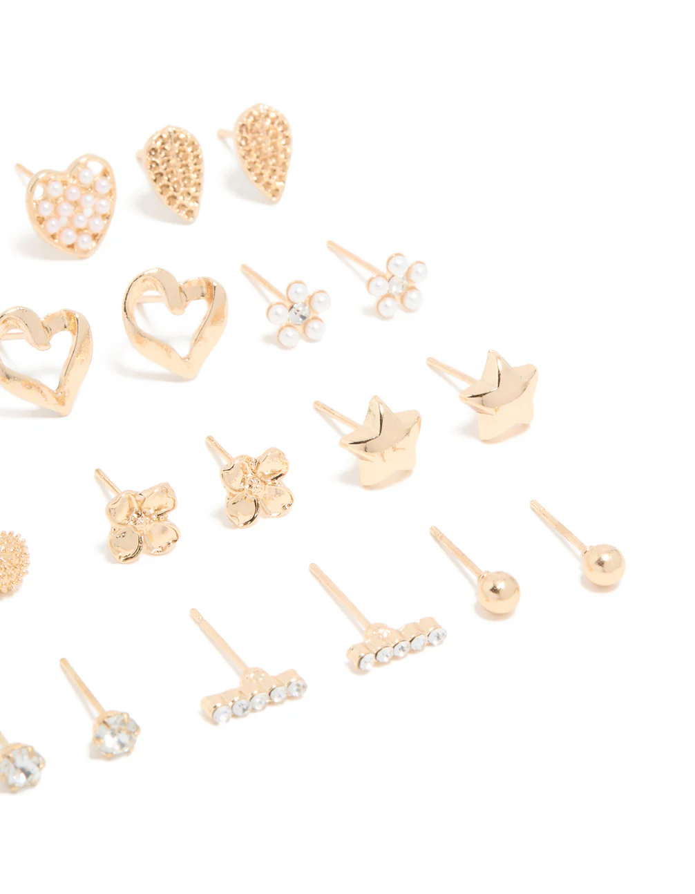 Gold Pearl Heart & Bow Earrings 12-Pack - Image 3