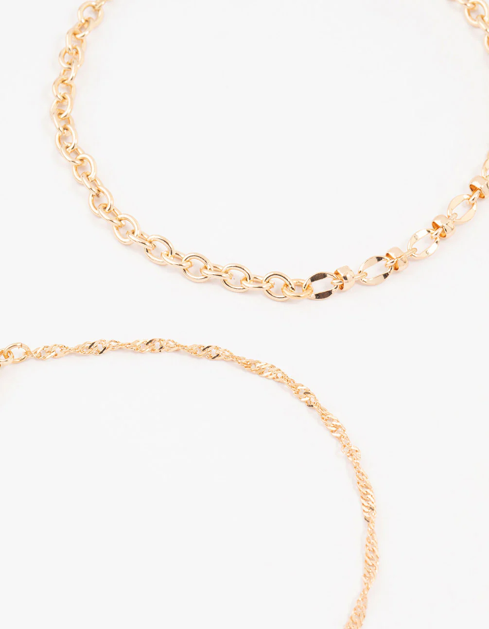 Gold Pearl Heart Drop Anklets 3-Pack - Image 2