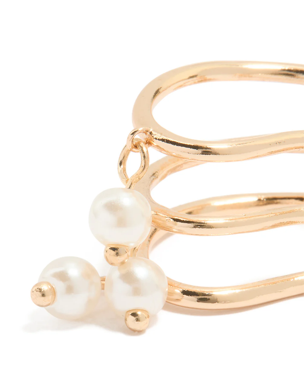 Gold Pearl Layered Ear Cuff - Image 2