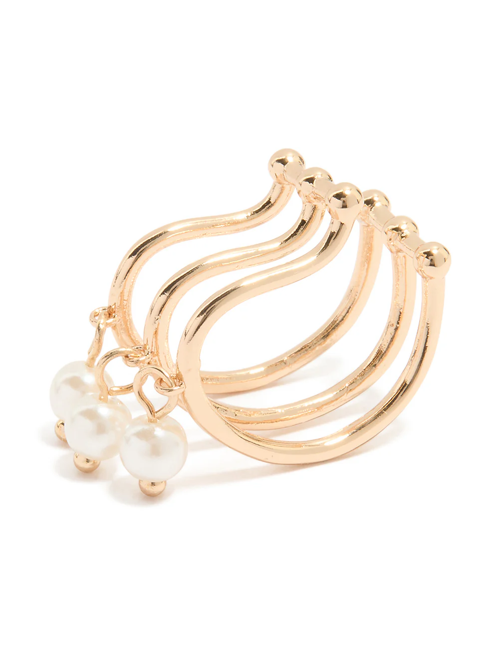 Gold Pearl Layered Ear Cuff - Image 3