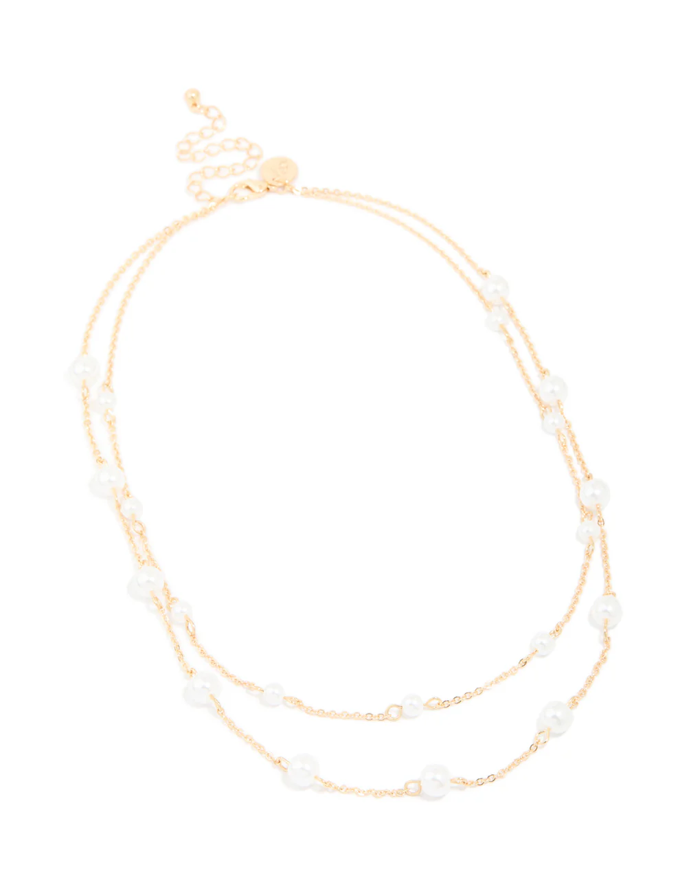Gold Pearl Layered Necklace - Image 2