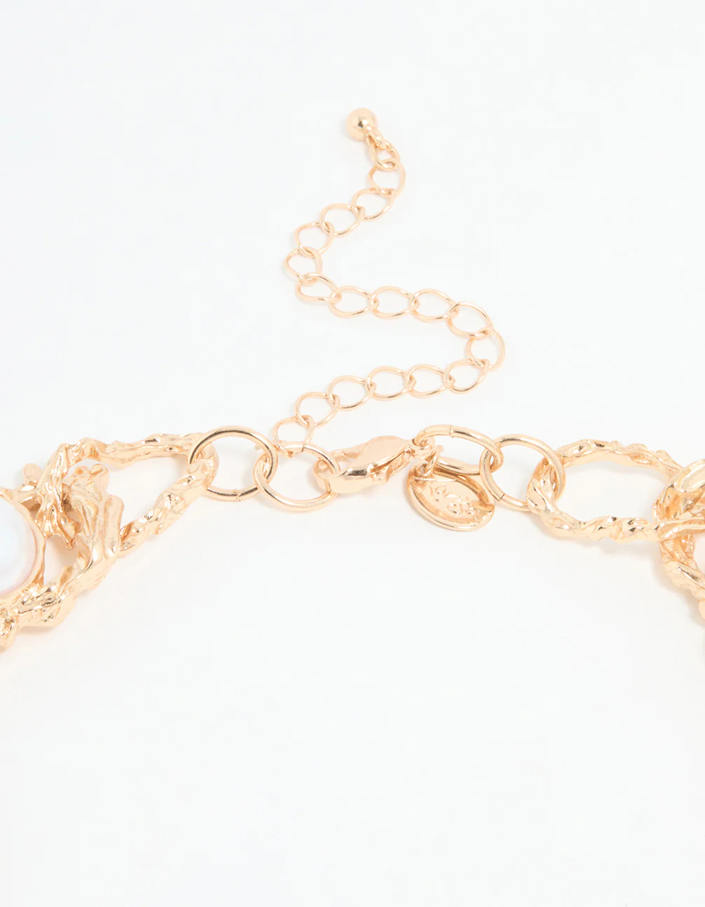 Gold Pearl Molten Rope Necklace - Image 5