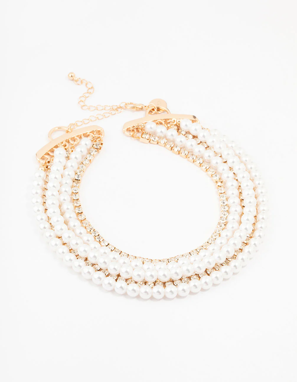 Gold Pearl Multi Choker Necklace - Image 2
