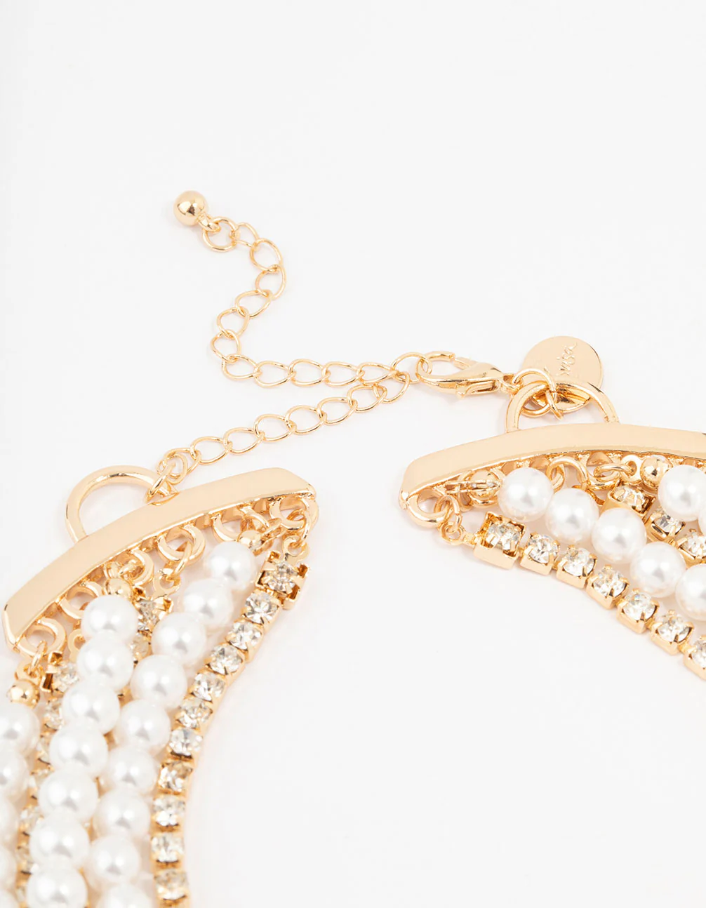 Gold Pearl Multi Choker Necklace - Image 3