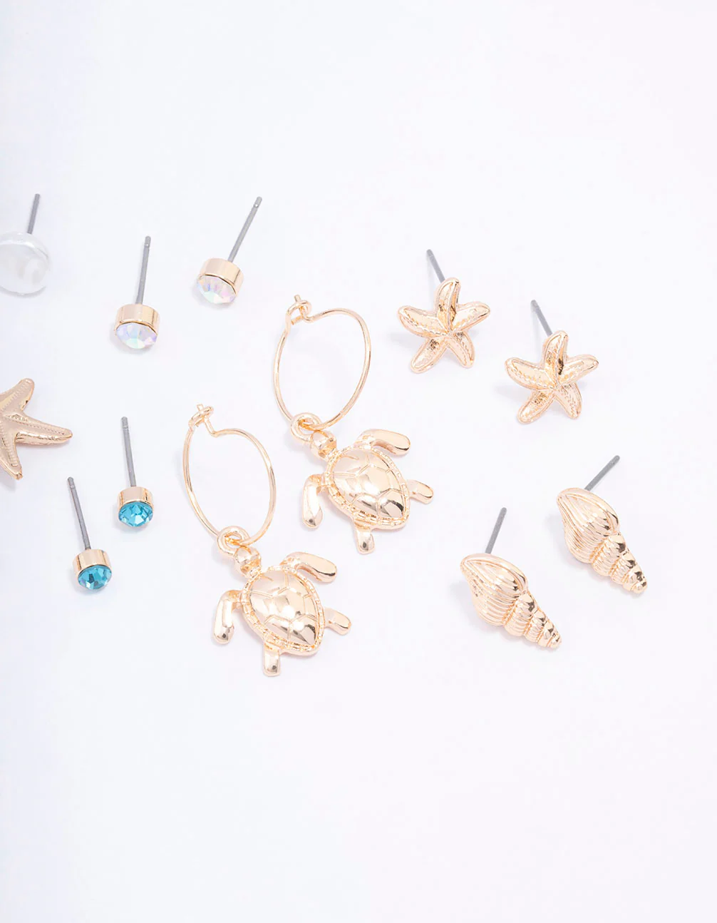 Gold Pearl Seashell Earring 8-Pack - Image 3