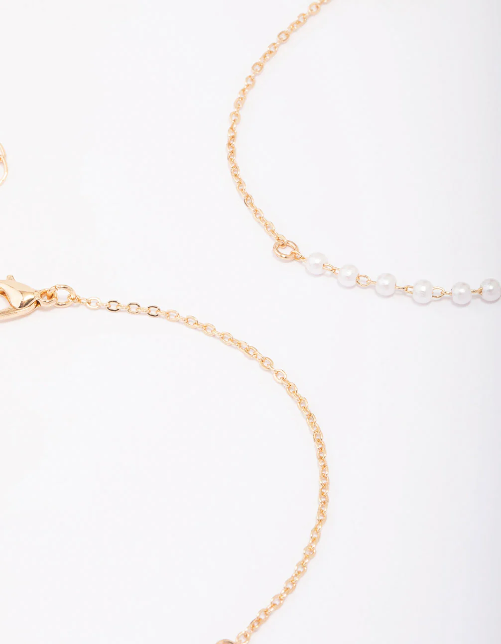 Gold Pearl Station Diamante Bracelet Pack - Image 2
