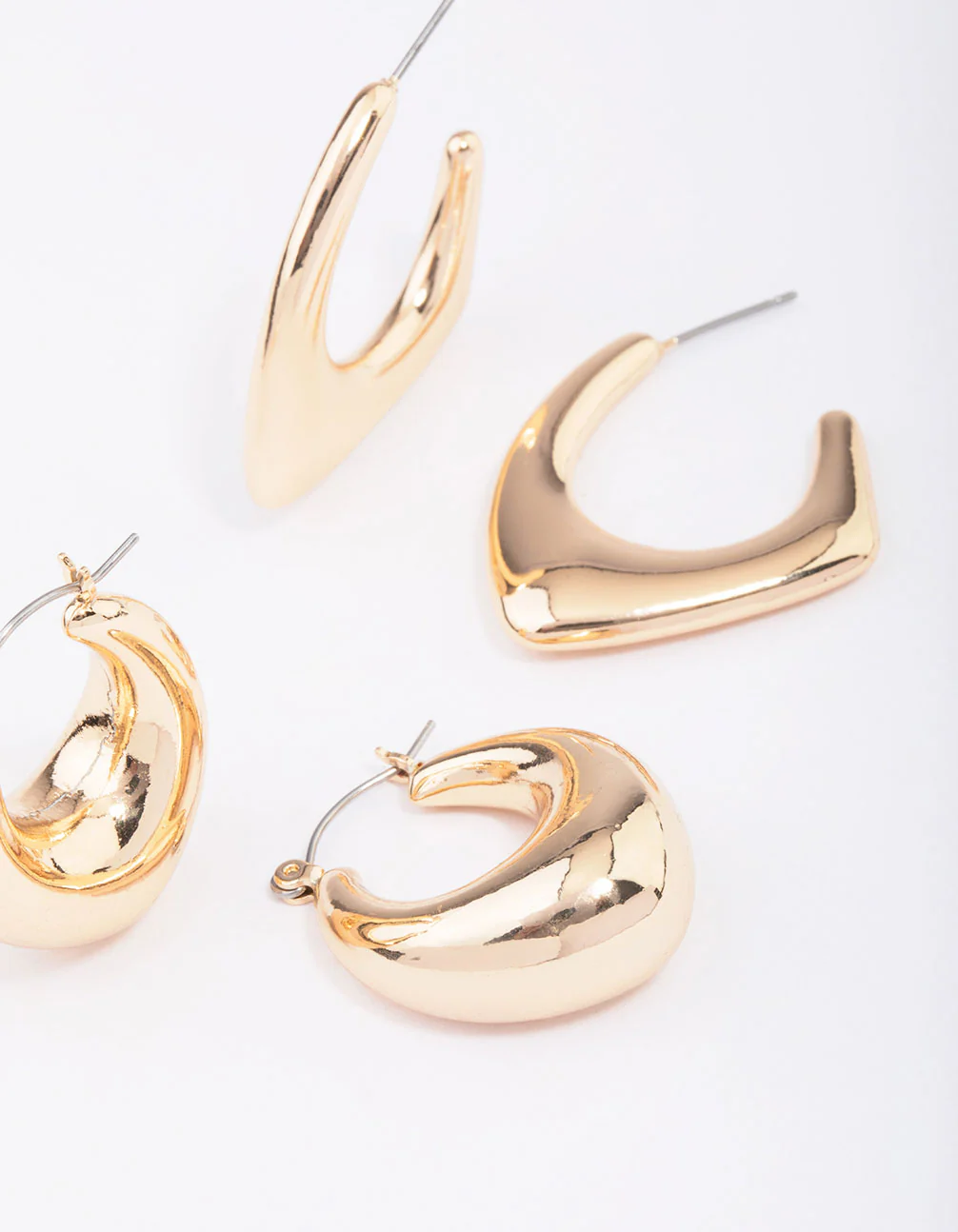 Gold Pendant & Puffy Hoop Earring Pack - Image 2