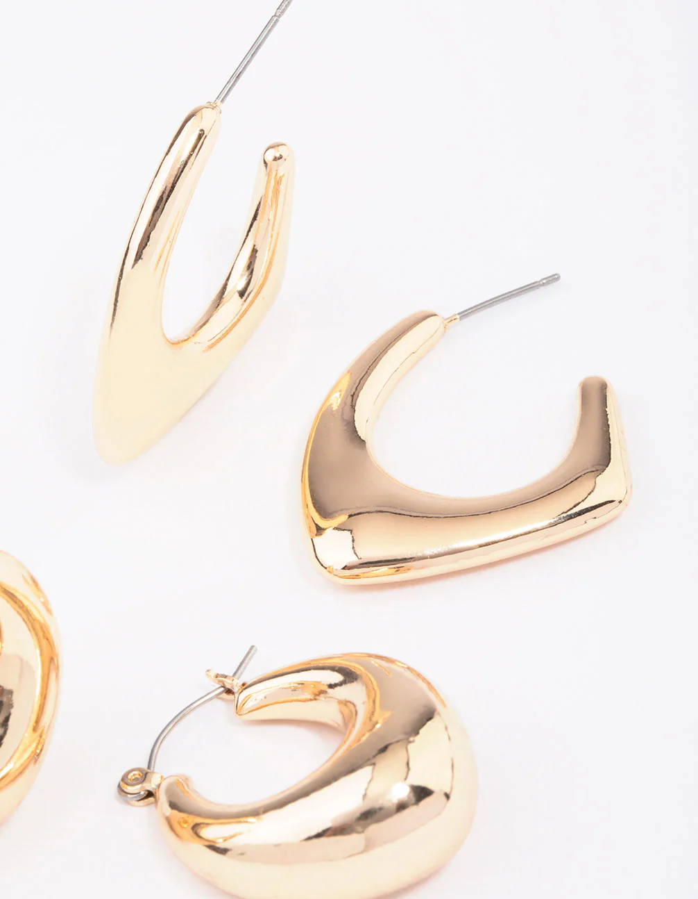 Gold Pendant & Puffy Hoop Earring Pack - Image 3