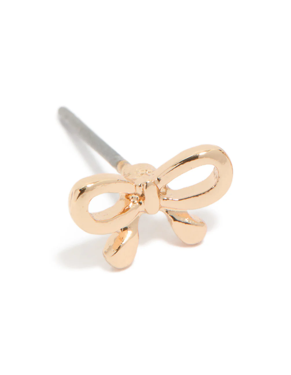Gold Petite Bow Stud Earrings - Image 3