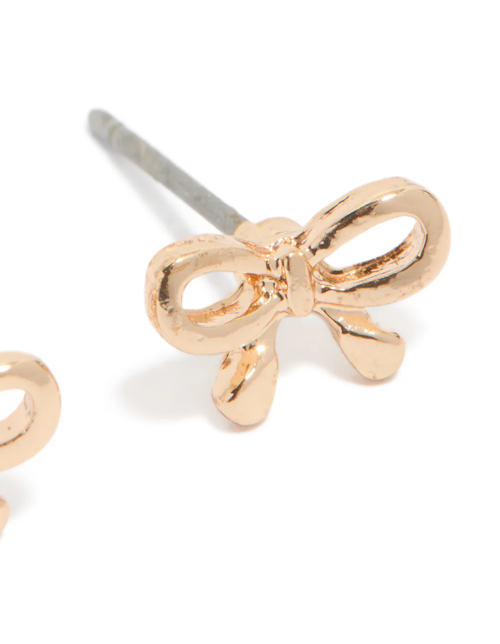 Gold Petite Bow Stud Earrings - Image 4
