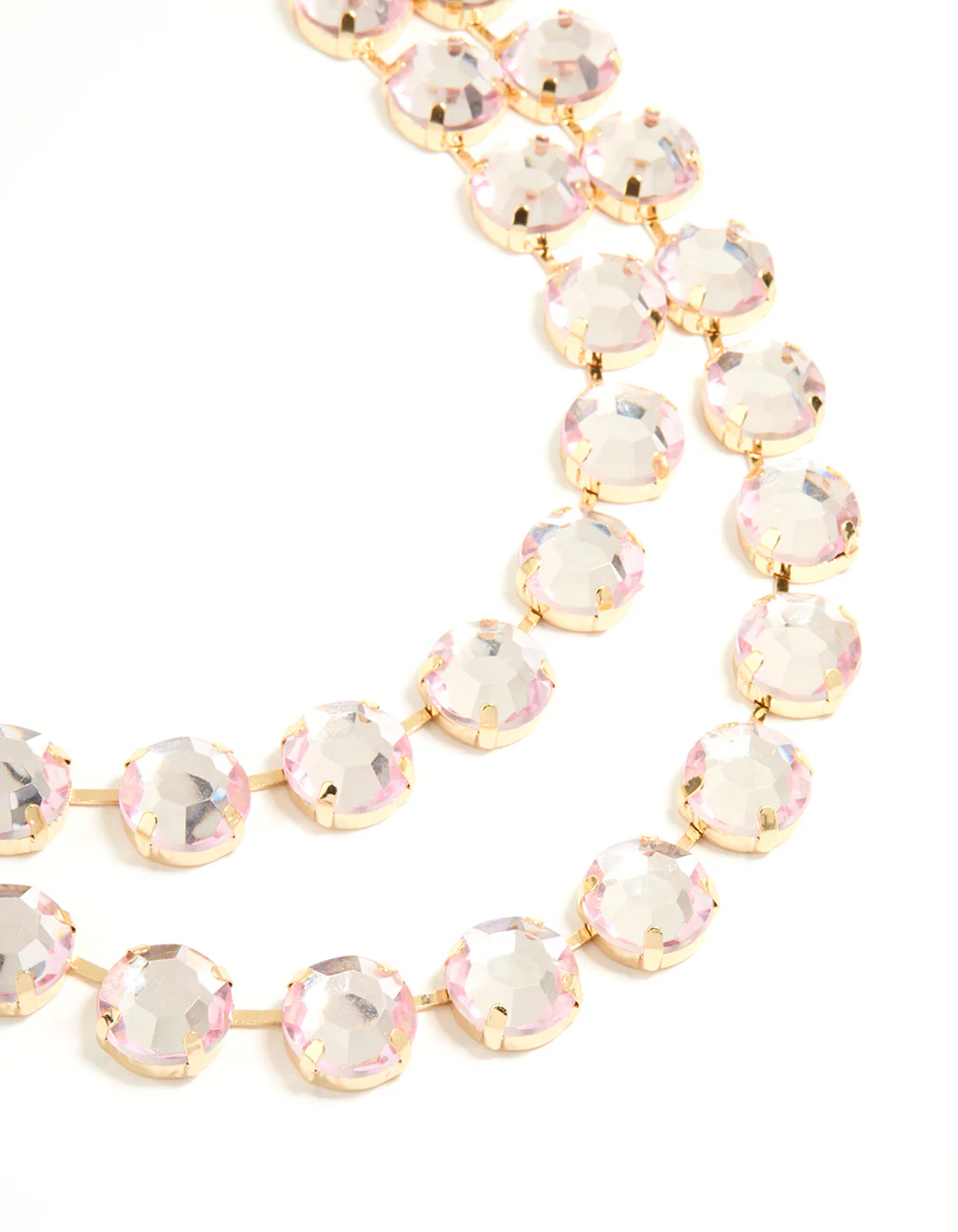 Gold Pink Diamante Statement Necklace - Image 2