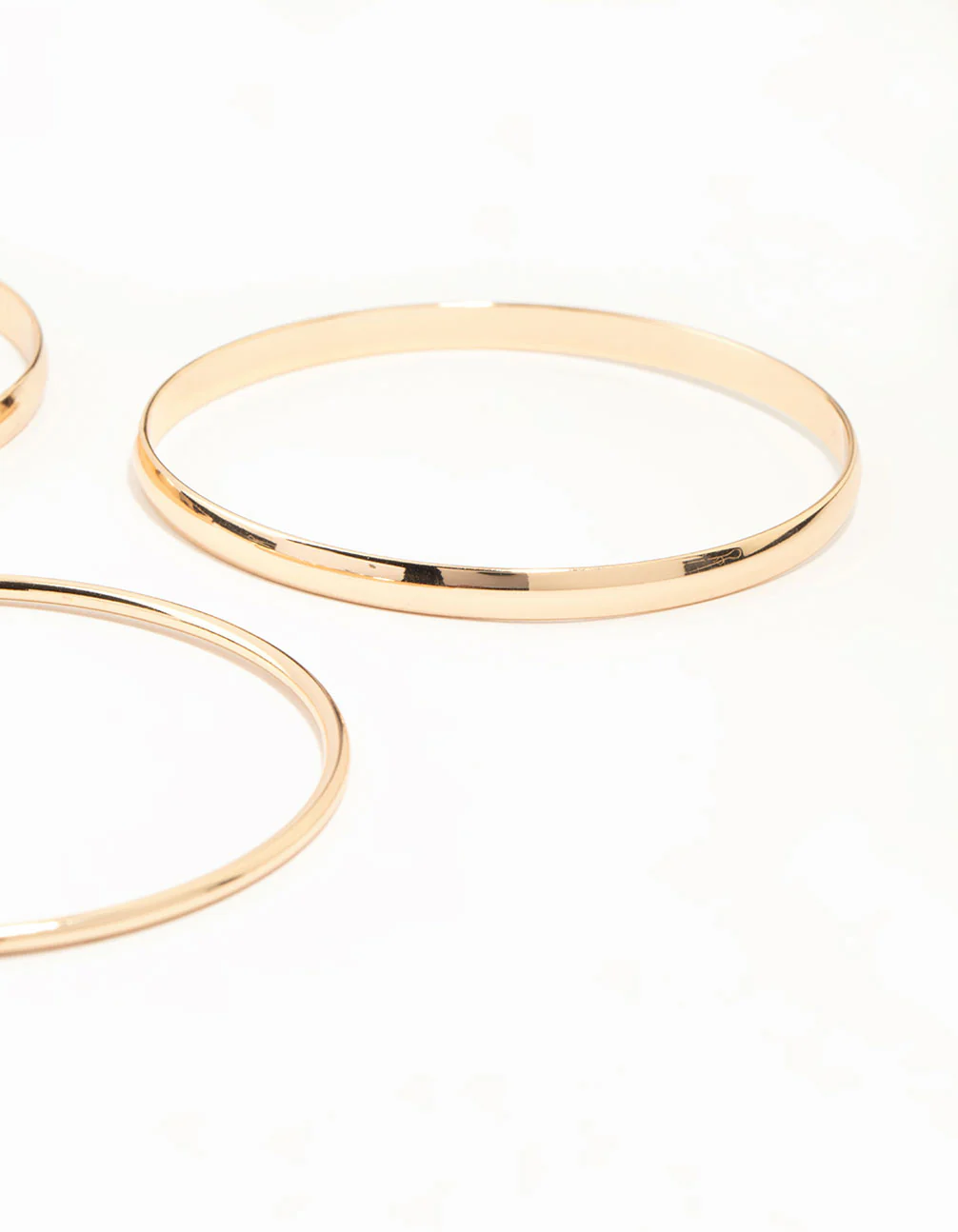 Gold Plain Mixed Width Bangles 5-Pack - Image 3
