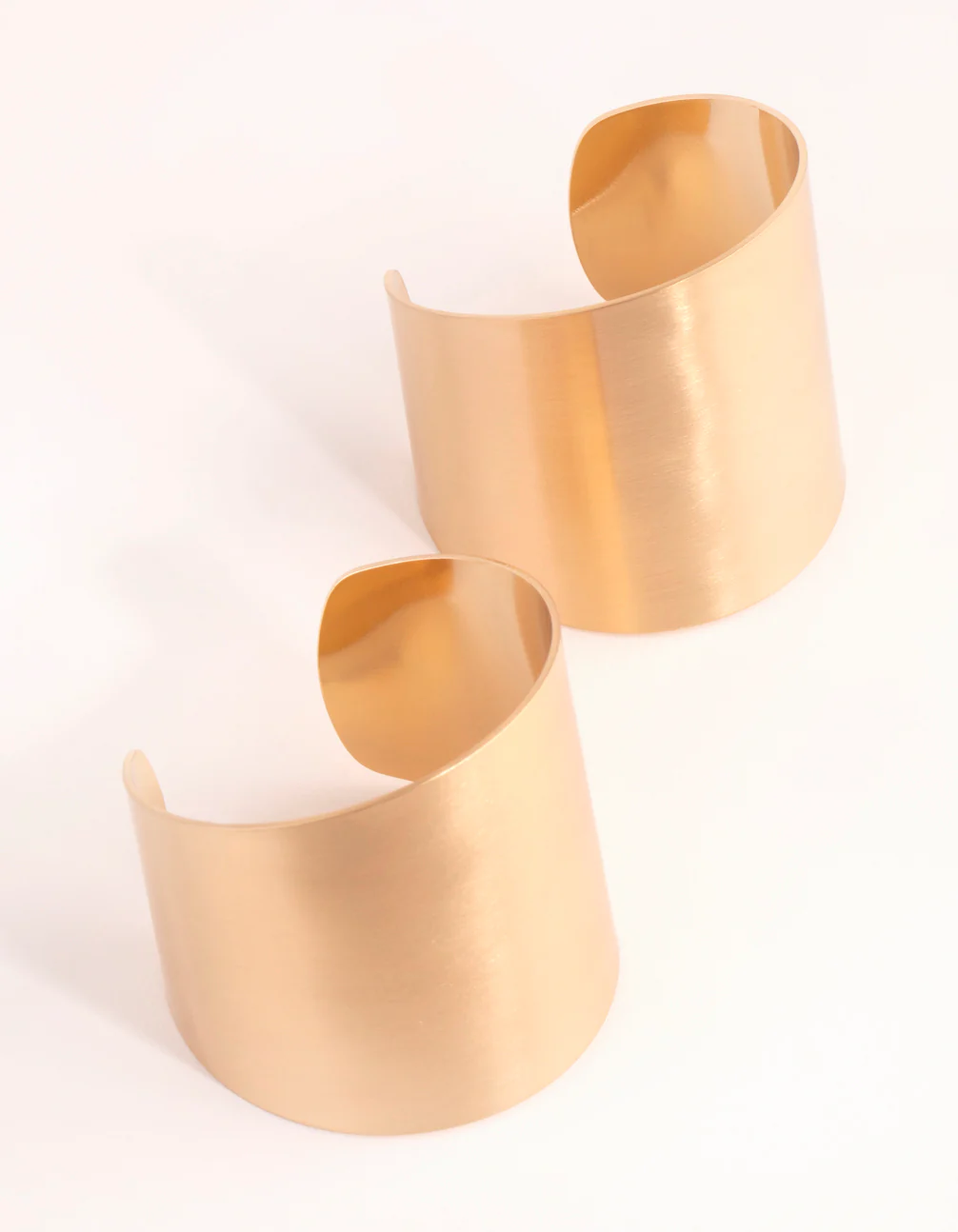 Gold Thick Double Cuff Bracelet - Image 2