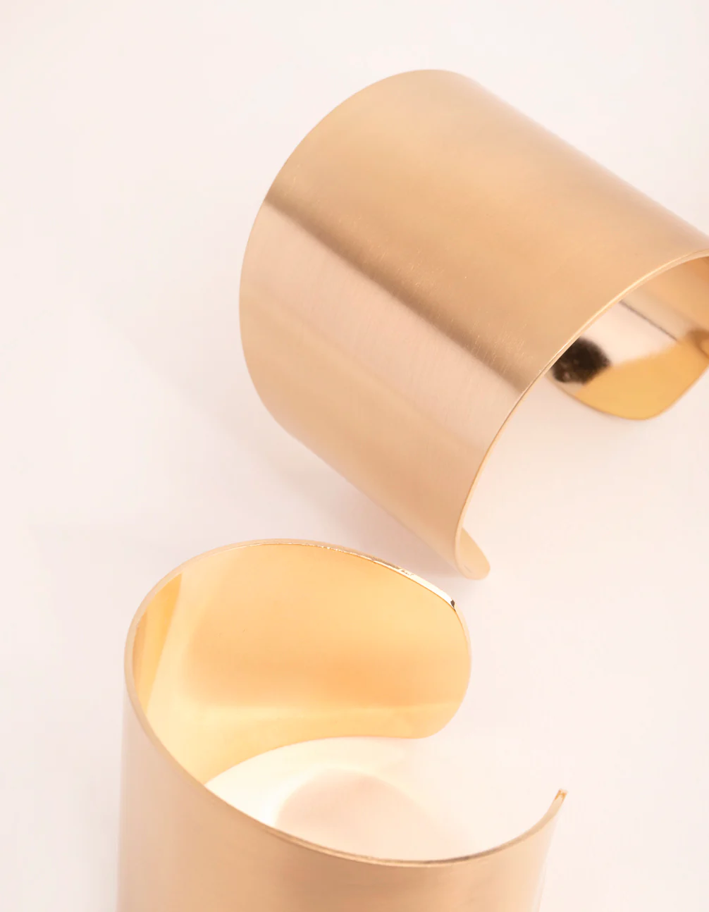Gold Thick Double Cuff Bracelet - Image 3