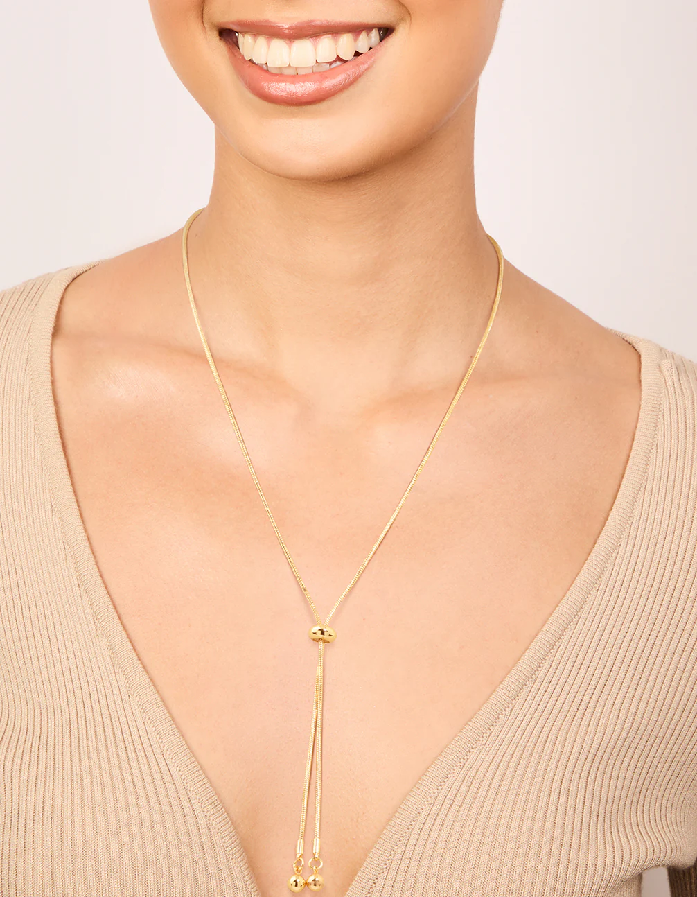 Gold Plated Adjustable Toggle Y-Necklace - Image 2
