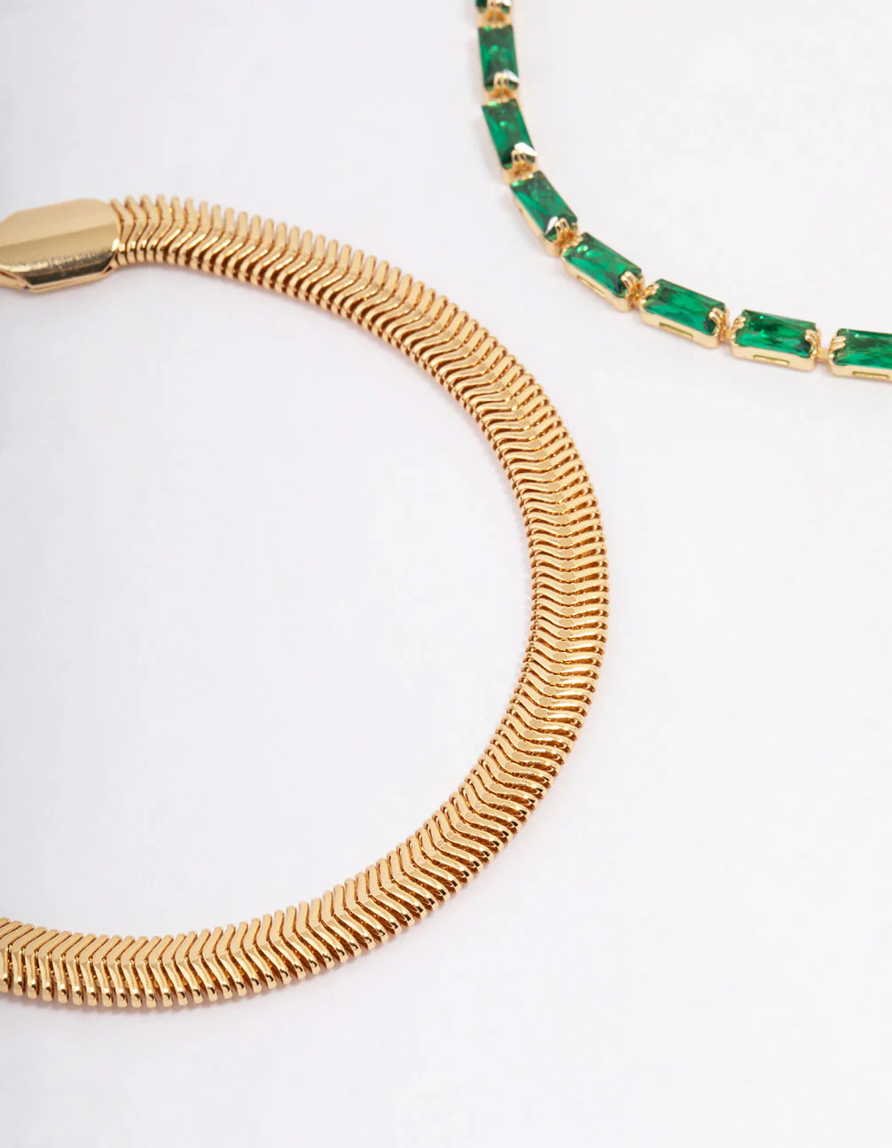 Gold Plated Baguette & Snake Bracelet Pack - Image 3