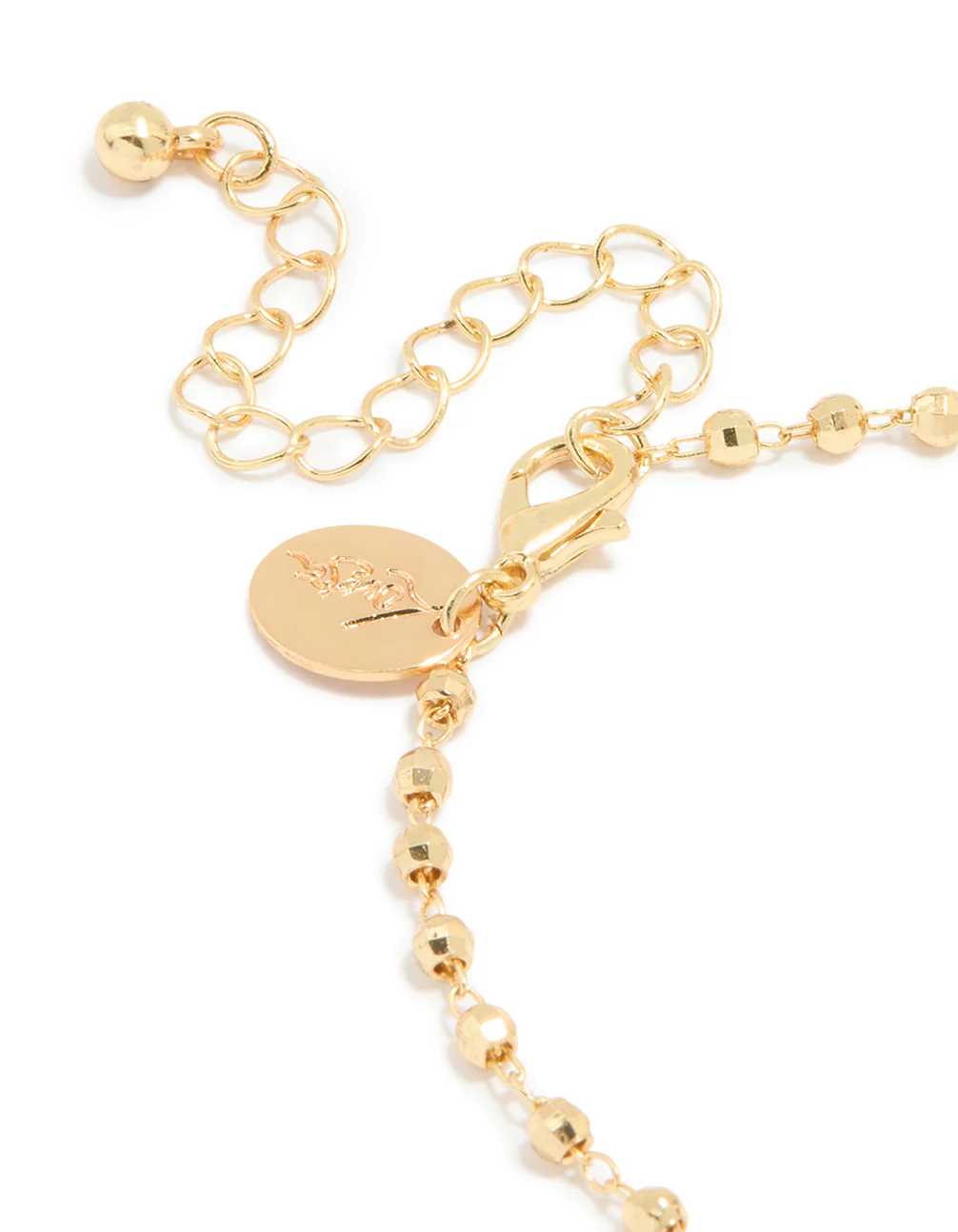 Gold Plated Ball Chain Cross & Mary Bracelet - Image 3
