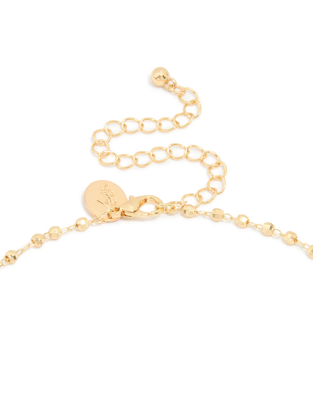 Gold Plated Ball Chain Mary Cross Necklace - Image 3