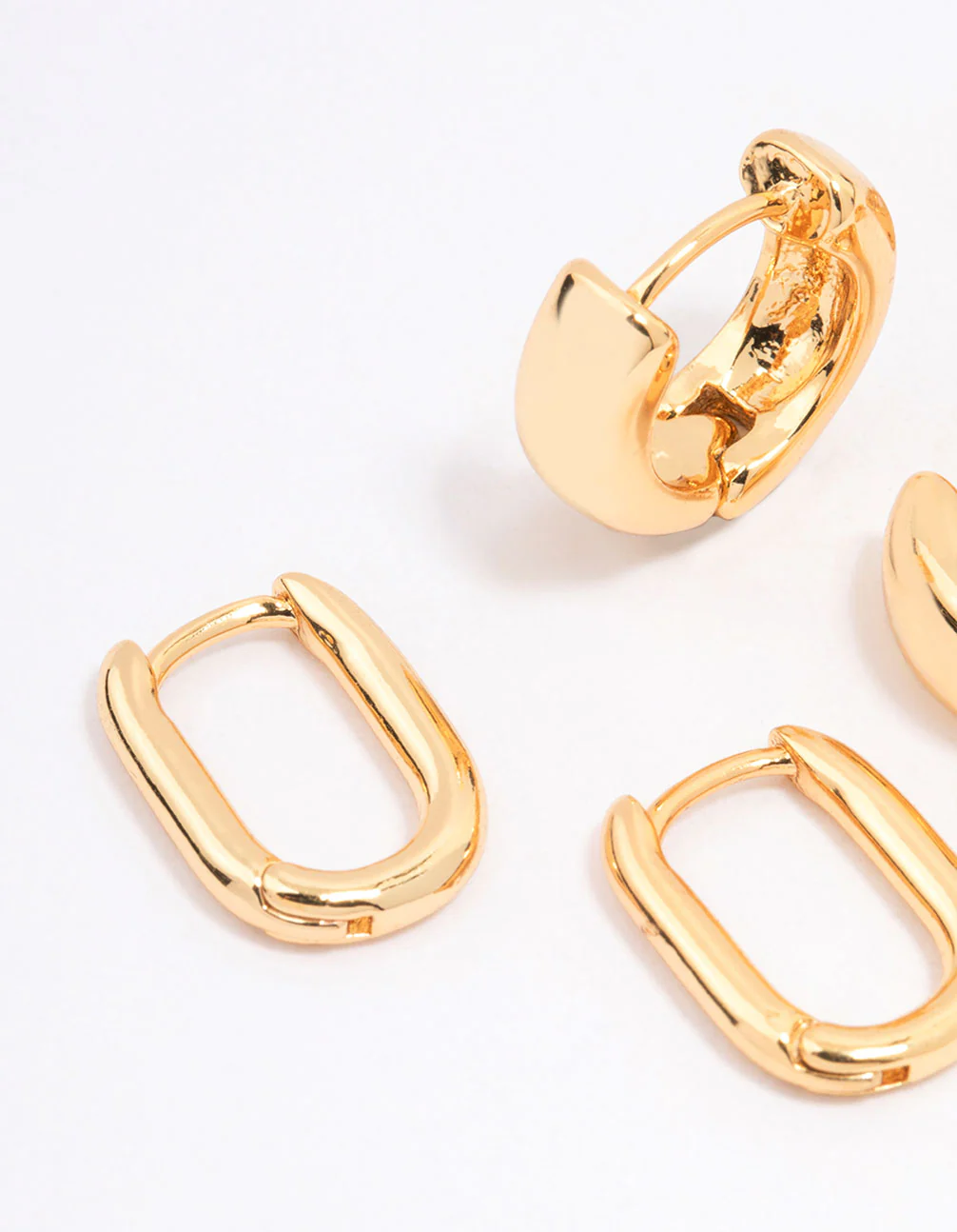 Gold Plated Basic Huggie Hoop Earring 3-Pack - Image 2
