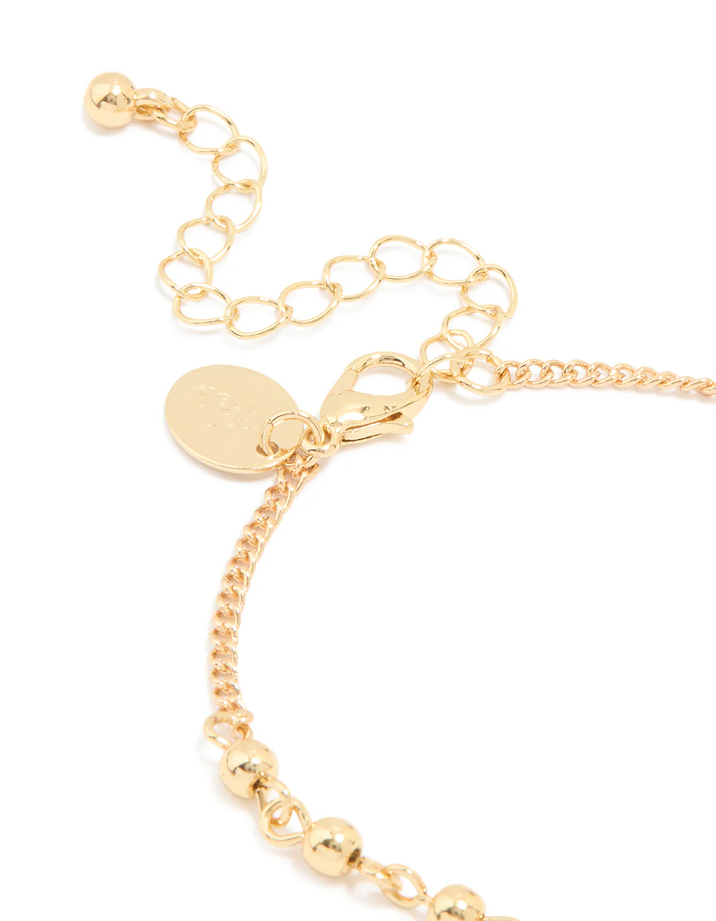 Gold Plated Beaded Cross Lariat Bracelet - Image 3