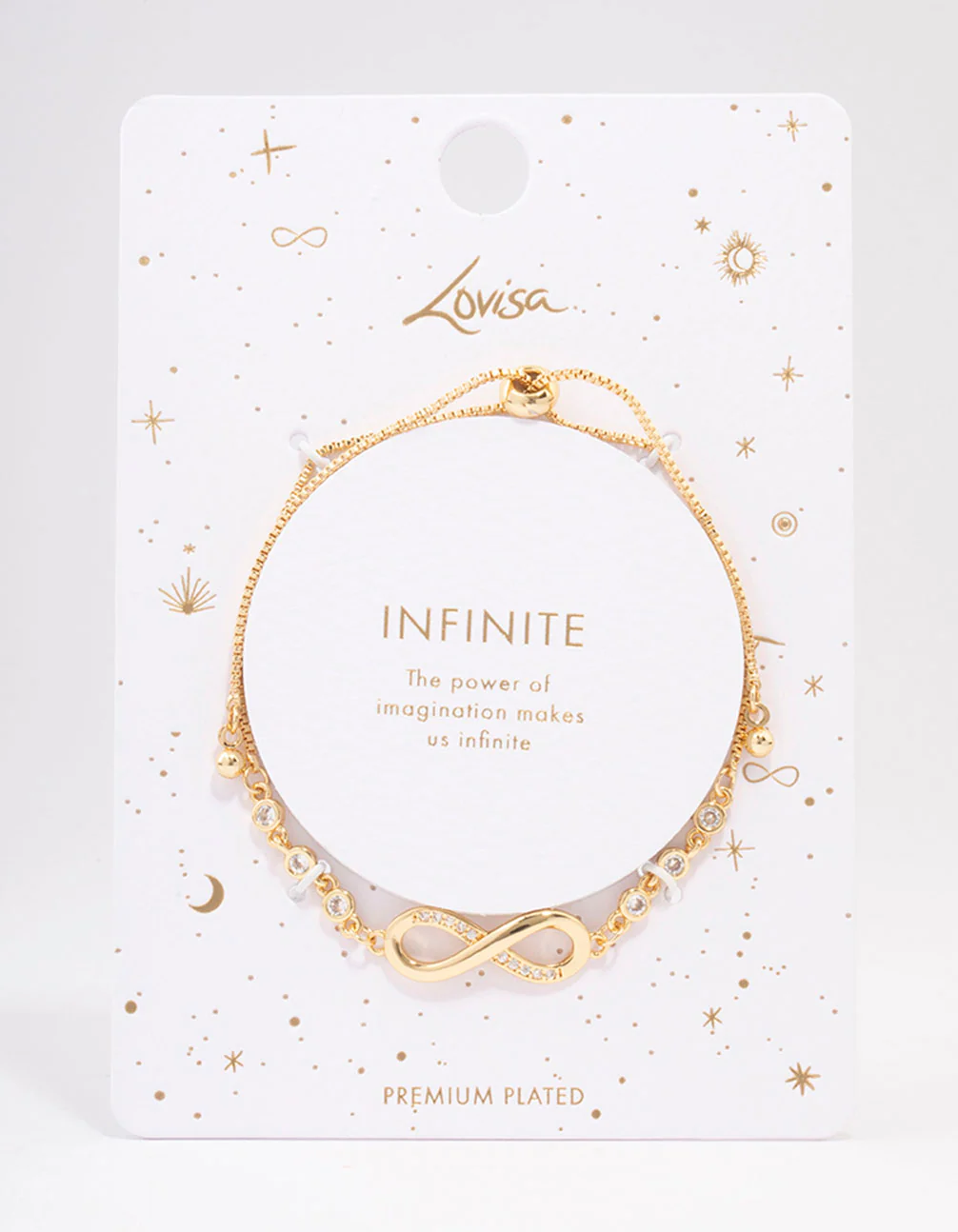 Gold Plated Bling Infinity Toggle Bracelet - Image 2