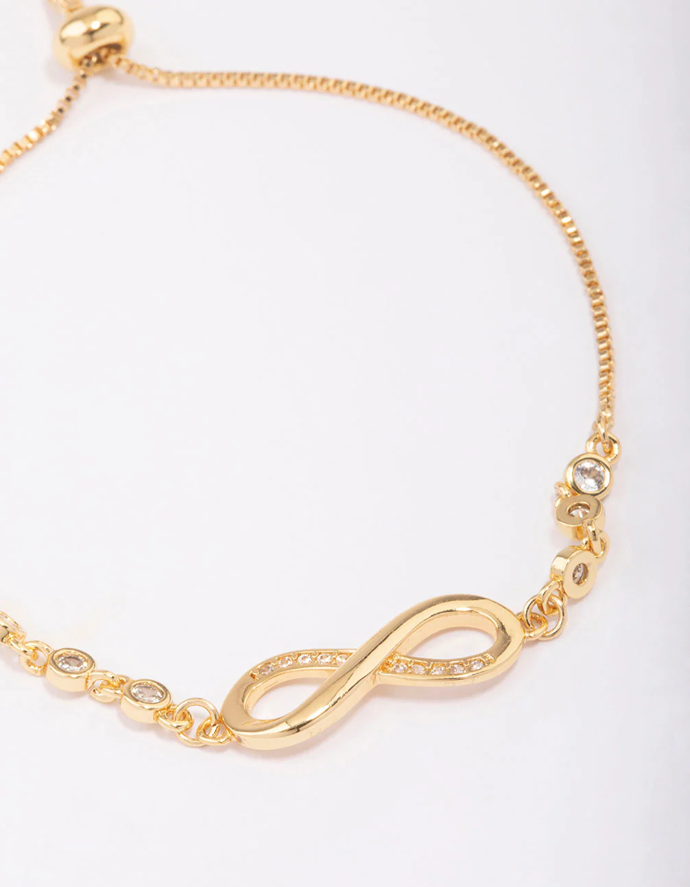 Gold Plated Bling Infinity Toggle Bracelet - Image 3
