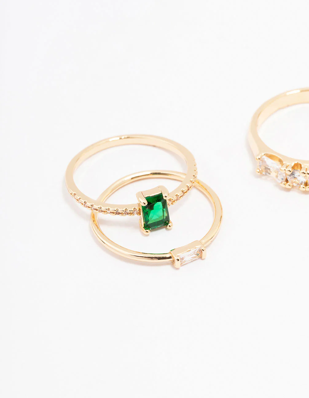 Gold Cubic Zirconia Bling Bag Rings 5-Pack - Image 2