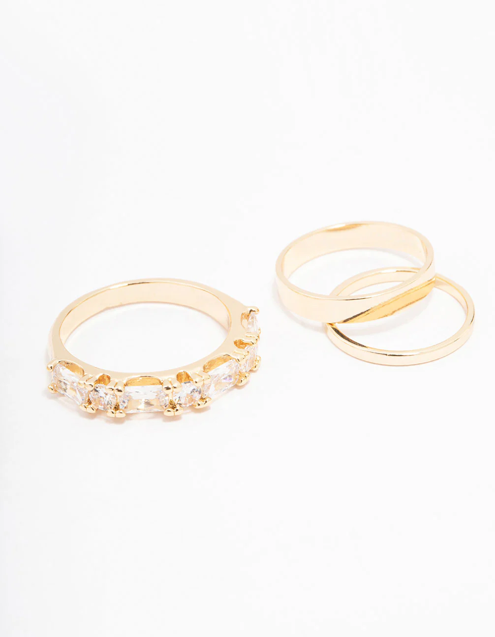 Gold Cubic Zirconia Bling Bag Rings 5-Pack - Image 3